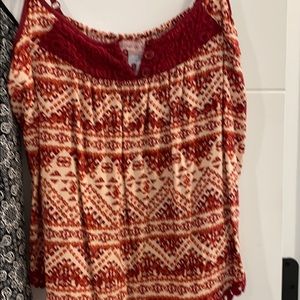 Rust and peach colored knit and cotton tank